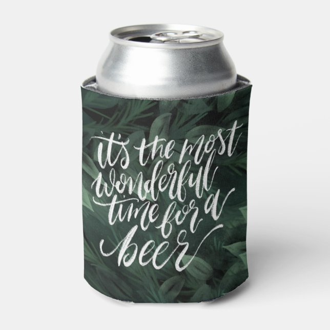Enfriador De Latas Navidades Fiesta Funny Green Refrigerador de bebid (Lata Anverso)