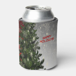 Enfriador De Latas Navidades Fiesta Green Tree Red Silver Snowflakes