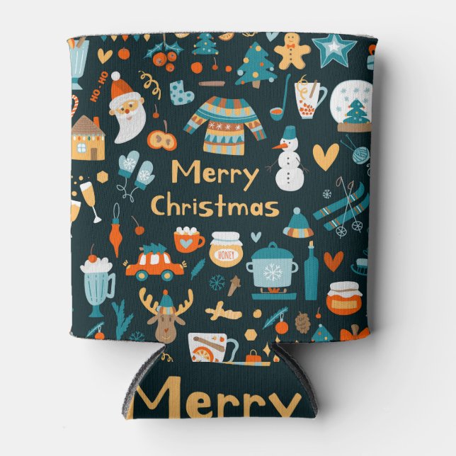 Enfriador De Latas Navidades hechos a mano y elementos de Año Nuevo. (Anverso)