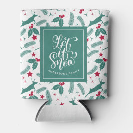 Enfriador De Latas Navidades holly ciervo y tipografía - Que nieve