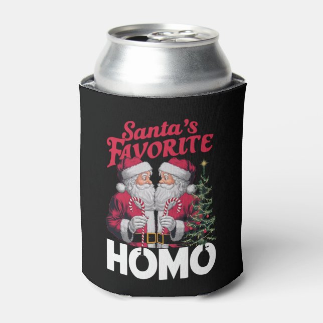 Enfriador De Latas Navidades homosexuales favoritos de Santas (Lata Anverso)