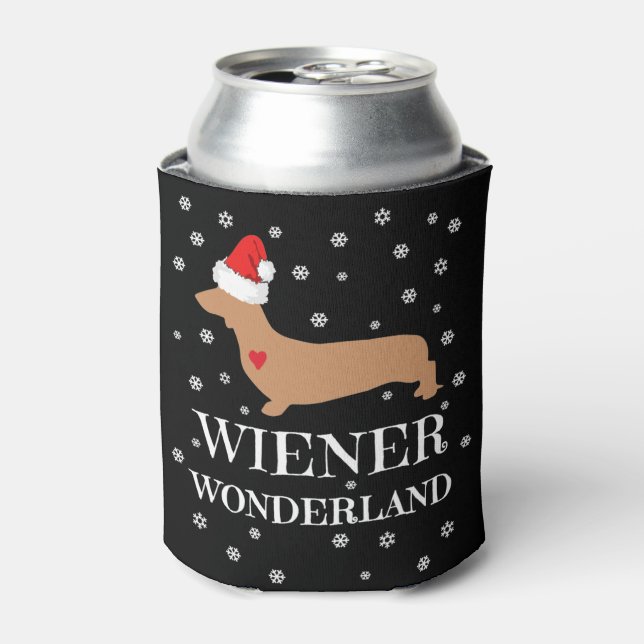 Enfriador De Latas Navidades inteligentes Wiener Wonderland Dachshund (Lata Anverso)