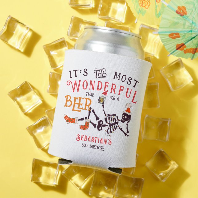 Enfriador De Latas Navidades Julio Skeleton Summer Ween Cumpleaños (Verano in situ)