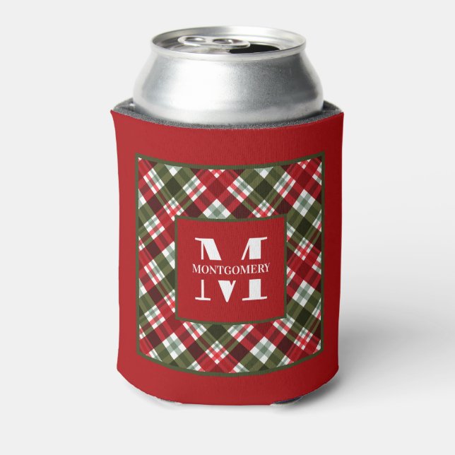 Enfriador De Latas Navidades Monogramas Familiares (Reverso de la lata)