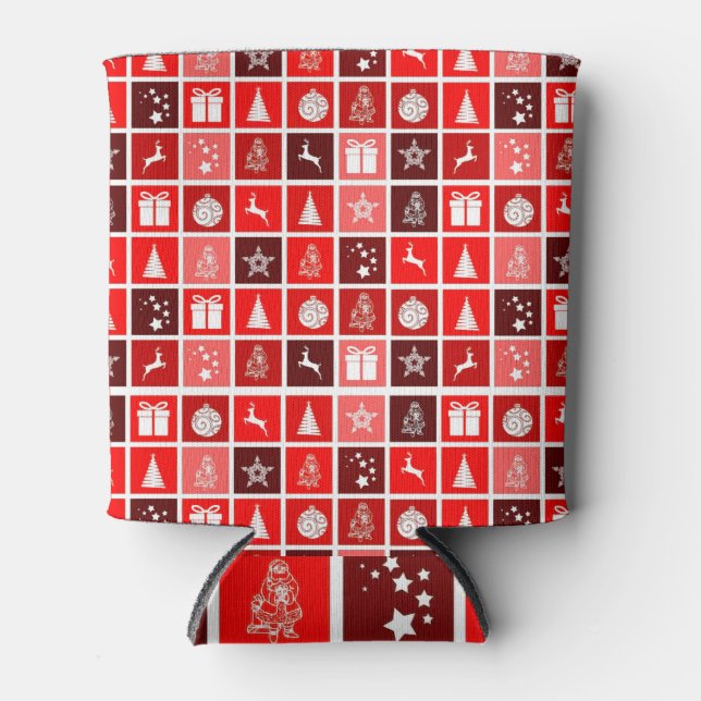 Enfriador De Latas Navidades rojos festividad reno de árbol lindo (Anverso)
