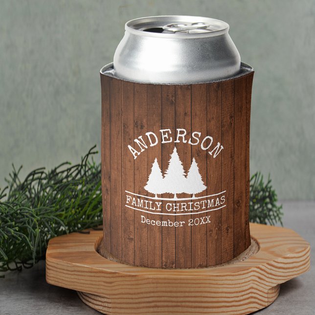 Enfriador De Latas Navidades Rústicos de Madera (Customize to change text size or text style.)