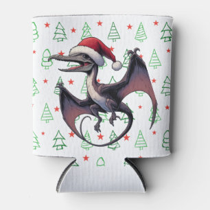 Enfriador De Latas Navidades Santa hat pterodáctilo