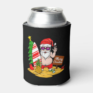 Enfriador De Latas Navidades Santa T-Shirt Beach Sun