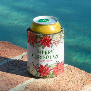 Enfriador De Latas Navidades-tipografía y Refrigerador de bebidas de 