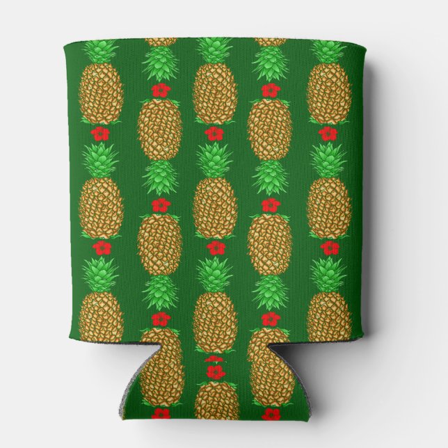 Enfriador De Latas Navidades tropicales Piña Noche cálida de Navidad (Reverso)