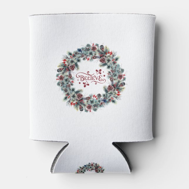 Enfriador De Latas Navidades Wreath CREE Típografía (Anverso)