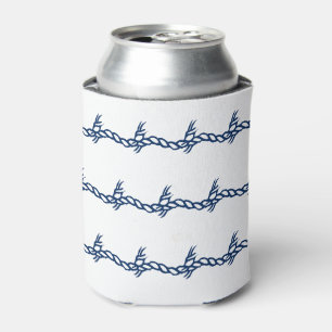 Enfriador De Latas Navy Blue ondas blancas azul patrón de cuerda ná