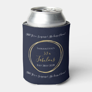 Enfriador De Latas Navy Gold 50.º sorpresivo cumpleaños a favor
