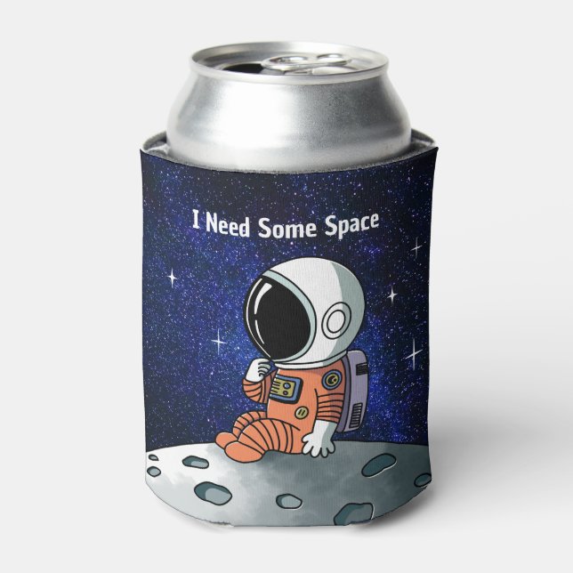 Enfriador De Latas Necesita espacio, astronauta, espacial, Personaliz (Lata Anverso)
