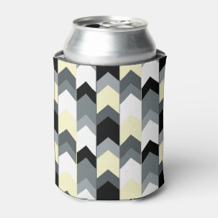 Enfriador De Latas Negro, gris, chevron amarillo