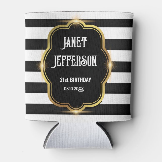 Enfriador De Latas Negro y blanco (Anverso)