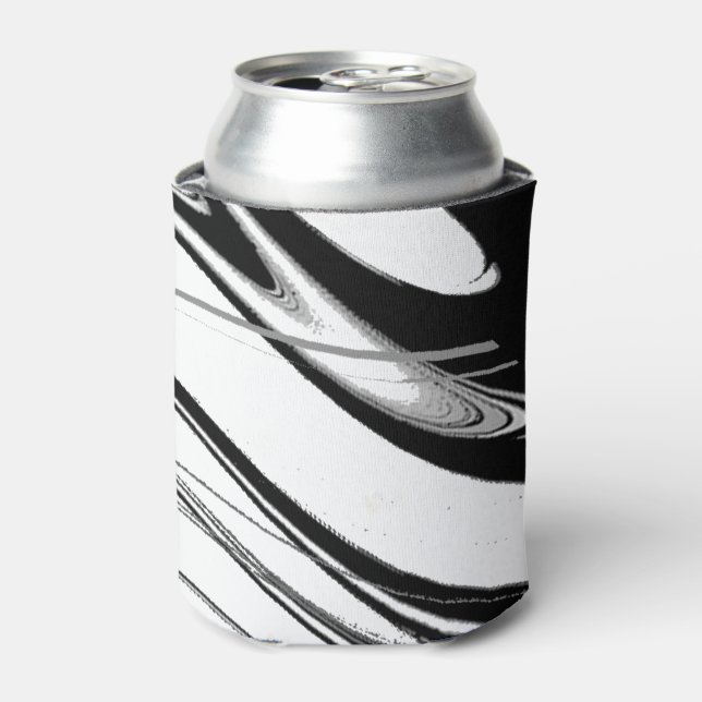 Enfriador De Latas Negro y Blanco Moderno (Lata Anverso)