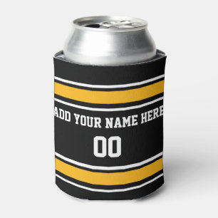 Enfriador De Latas Negro y personalizar del oro con su nombre