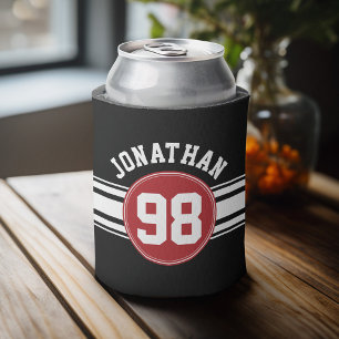 Enfriador De Latas Negro y rojo se divierte número conocido de