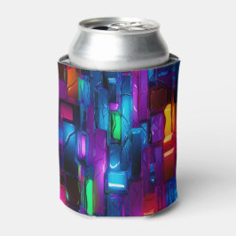 Enfriador De Latas Neon Blacklight Resumen Glass Manchado