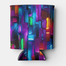 Enfriador De Latas Neon Blacklight Resumen Glass Manchado