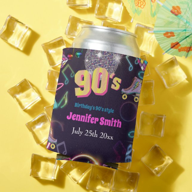 Enfriador De Latas Neon Disco Vibes Retro de estilo 90 (Verano in situ)