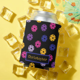 Enfriador De Latas Neon en baloncesto negro, texto personalizado