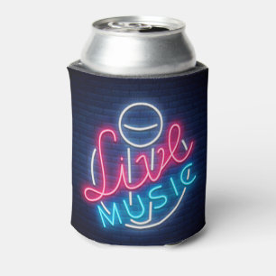 Enfriador De Latas Neon Live Música Curva Word Arte Word Texto Arte