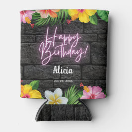 Enfriador De Latas Neon Tropical Forest Summer Hawaii