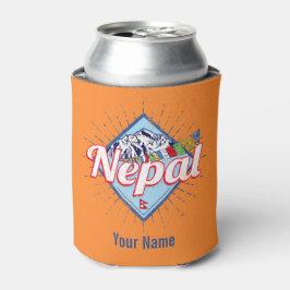 Enfriador De Latas Nepal: Montañas retro marca vacaciones vintage