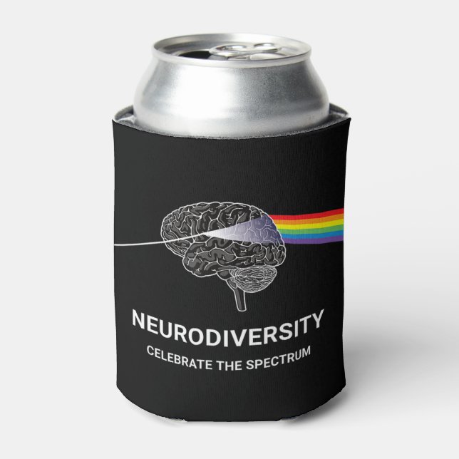Enfriador De Latas Neurodiversidad Autism Spectrum ASHD ADHD Rainbow  (Lata Anverso)