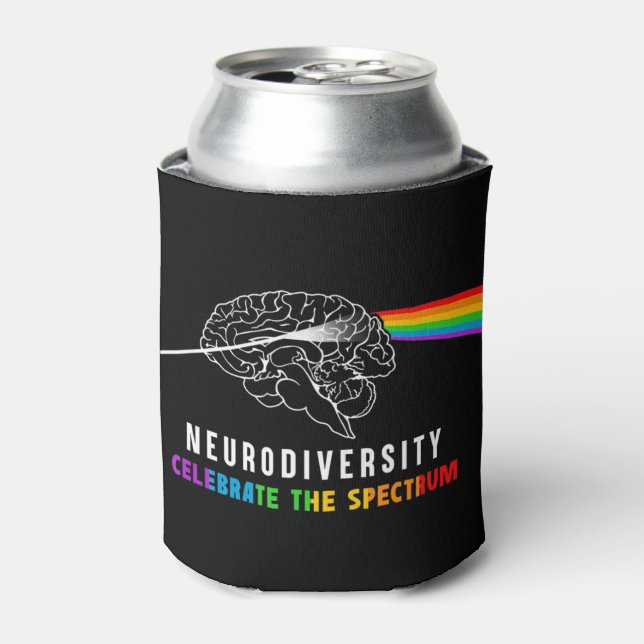 Enfriador De Latas Neurodiversidad, Celebra El Espectro. El cerebro (Lata Anverso)