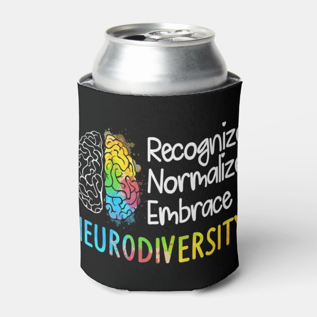 Enfriador De Latas Neurodiversidad, Celebrar el espectro. El cerebro (Lata Anverso)
