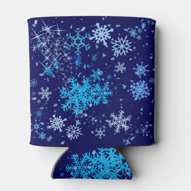 Enfriador De Latas Nevada nocturna de los navidades (Reverso)