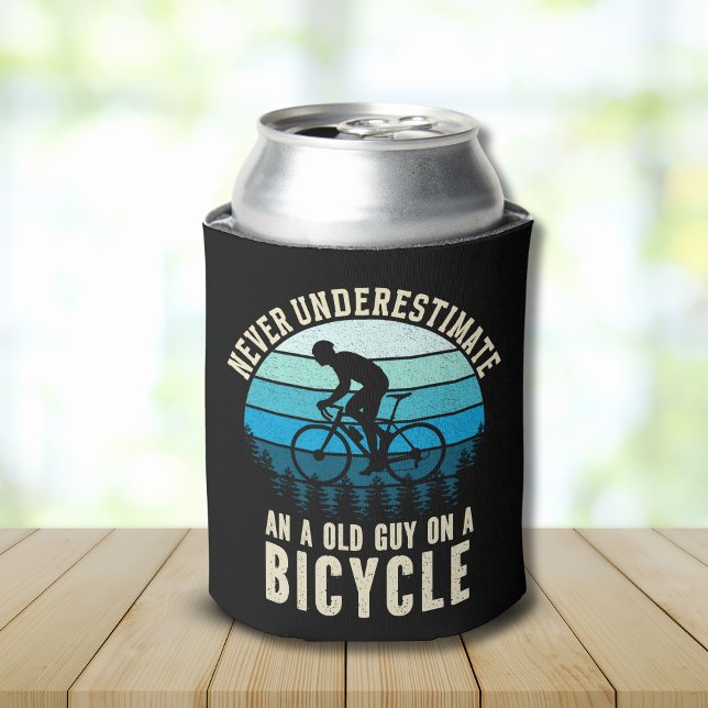 Enfriador De Latas Never Underestimate an old guy on a Bicycle (Subido por el creador)