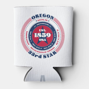 Enfriador De Latas Nevera con monograma del estado de Oregon