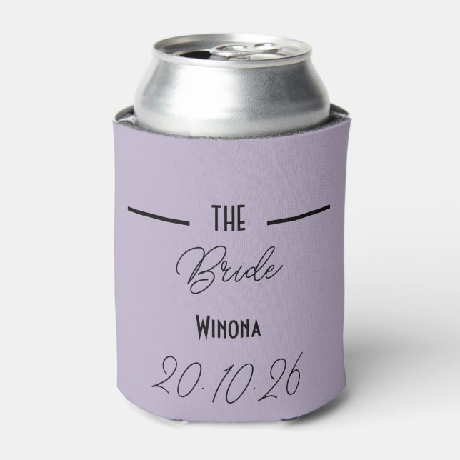 Enfriador De Latas Nevera de Boda Lavender Bride (Lata Anverso)