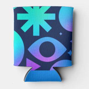 Enfriador De Latas Nevera para Bebidas Evil Eye Cosmic Azul Teal Púrp