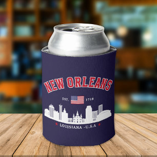 Enfriador De Latas New Orleans Louisiana Vintage Skyline Can Cooler