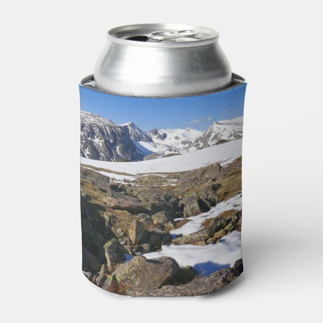 Enfriador De Latas Nieve derritiéndose en las montañas rocosas (Lata Anverso)