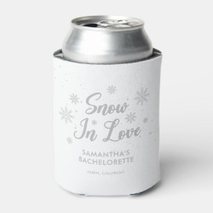 Enfriador De Latas Nieve en amor Favor de Bachelorette de Invierno Bl
