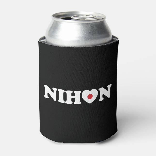 Enfriador De Latas Nihon Love Heart Flag Refrigerador de bebidas (Lata Anverso)