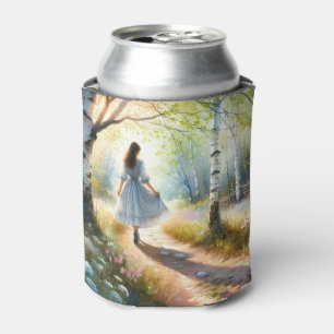Enfriador De Latas Niña Caprichosa Bailando a Través del Bosque de Ab