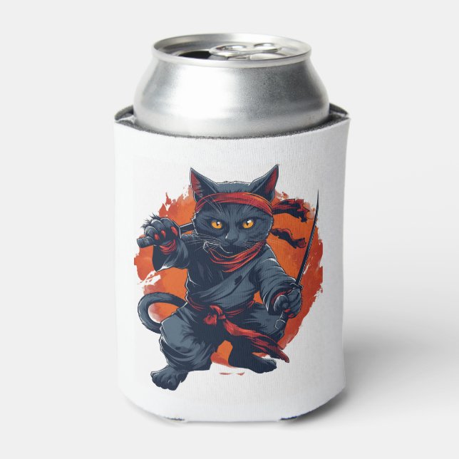 Enfriador De Latas Ninja Cat Stealth (Lata Anverso)