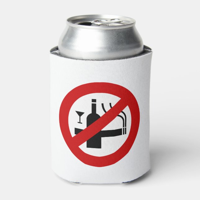 Enfriador De Latas NO Fumar Alcohol ⚠ Señal tailandesa ⚠ (Lata Anverso)