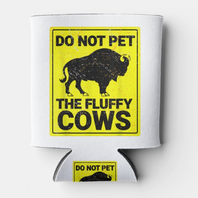 Enfriador De Latas No Mascota A Las Vacas Fluffy Funny Bison Hallowee (Anverso)