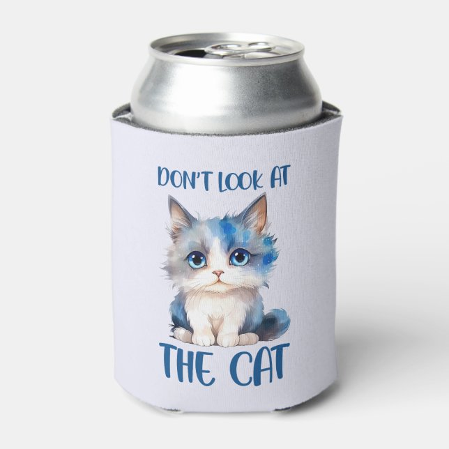 Enfriador De Latas No mires al gato - Adorable gatito azul (Lata Anverso)