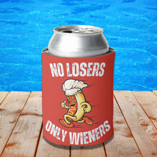 Enfriador De Latas No Perdedores Sólo Wieners Divertido Hotdog Pun