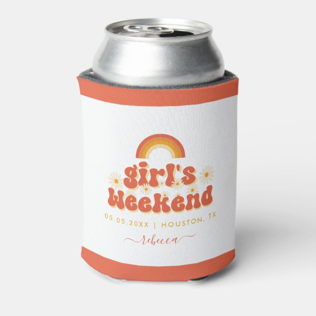Enfriador De Latas Noche de Chica Retro Personalizada Favor de Desped (Reverso de la lata)