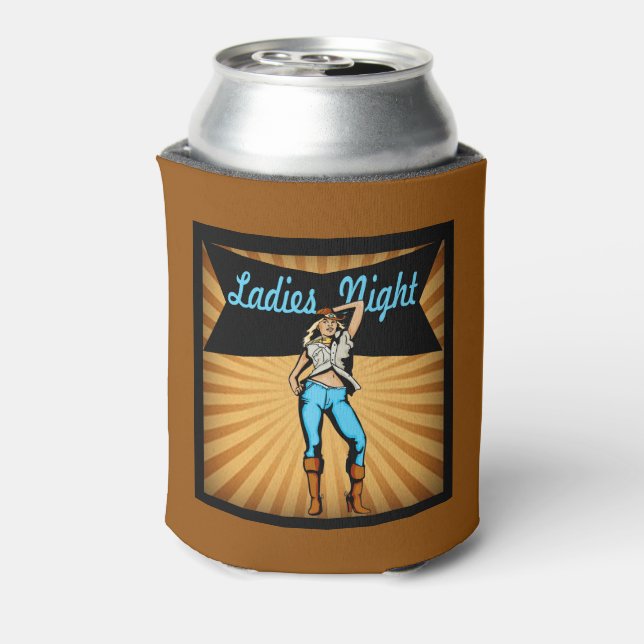 Enfriador De Latas Noche de damas de vaca (Reverso de la lata)
